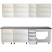 Bucatarie Zebra 260 cm din MDF Vanilie cu blat termoizolant gri